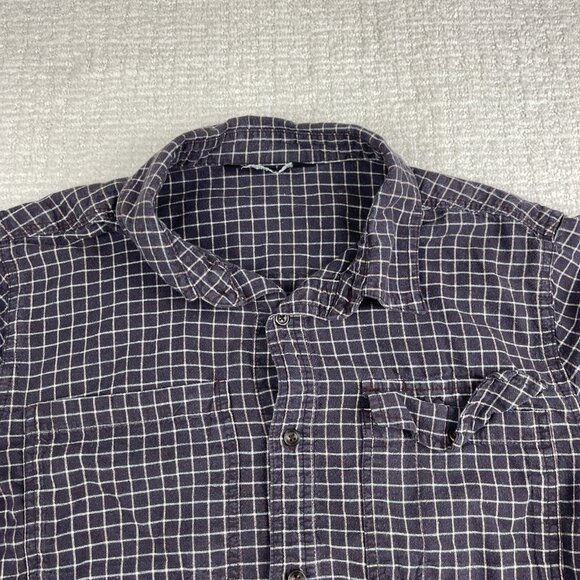 Outdoor Research Shirt Mens M Purple Check Ironhorse Long Sleeve Hemp READ** - Picture 2 of 16